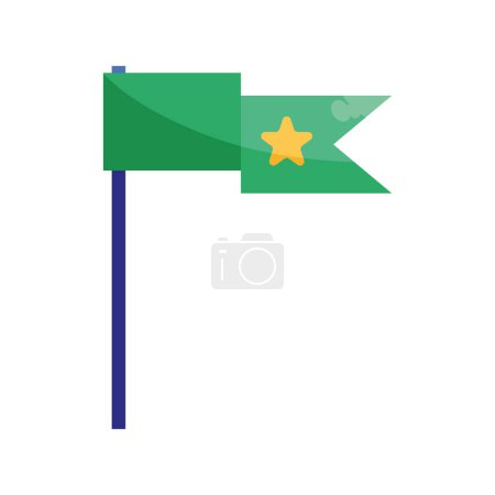 Ilustración de Bandera de éxito verde con icono estrella - Imagen libre de derechos