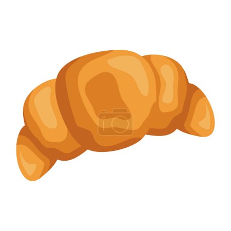 Illustration for Fresh baked French bread croissant icon isolated - Royalty Free Image