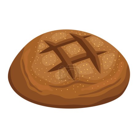 Illustration for Freshly baked bread bun icon isolated - Royalty Free Image