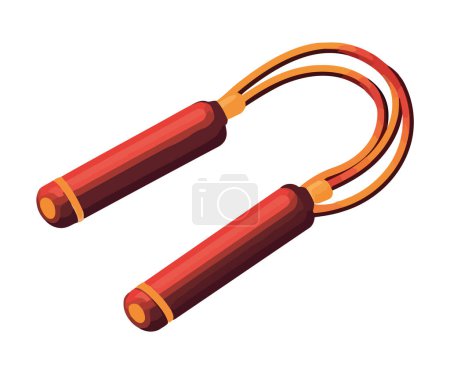 Illustration for Skipping rope gym equipment icon isolated - Royalty Free Image