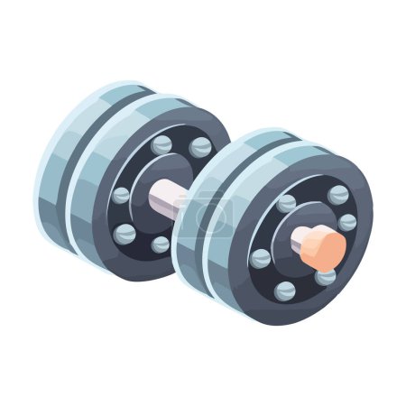 Illustration for Heavy dumbbell weight icon isolated - Royalty Free Image