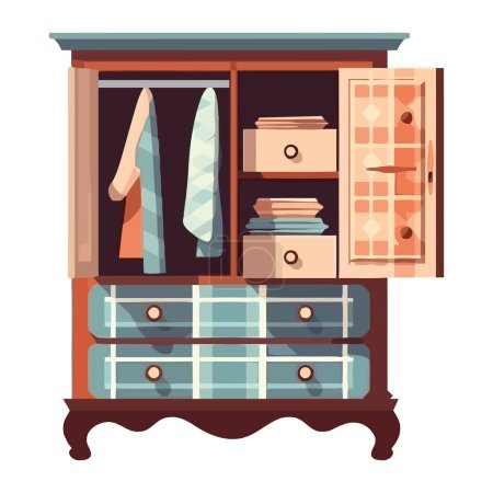 Illustration for Modern domestic closet furniture icon isolated - Royalty Free Image