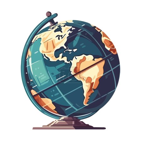 Illustration for Global sphere geography education icon isolated - Royalty Free Image