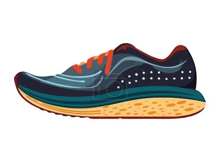 Téléchargez les illustrations : Icône de chaussure de sport avec icône vectorielle design lacet isolé - en licence libre de droit
