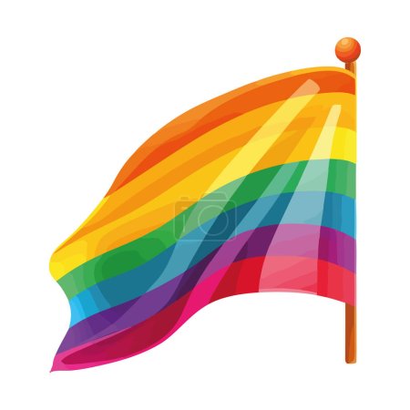 Téléchargez les illustrations : Rainbow wave symbolise la liberté et l'identité communautaire - en licence libre de droit