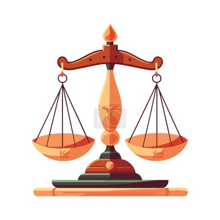 Illustration for Symbol of justice, scale in balance icon isolated - Royalty Free Image
