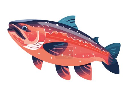 Ilustración de Natación peces bajo el agua icono de la vida marina aislado - Imagen libre de derechos