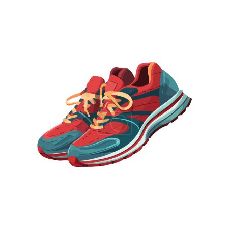 Ilustración de Pares de zapatos para el éxito icono de rutina de ejercicio aislado - Imagen libre de derechos