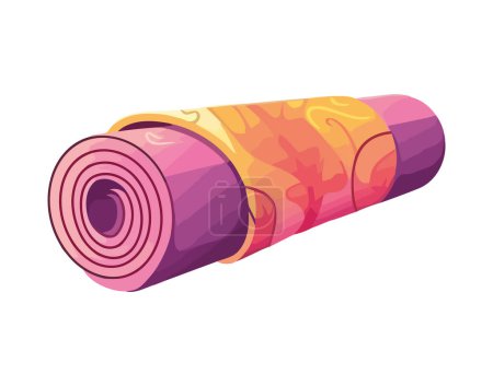 Illustration for Yoga equipment rolled up icon isolated - Royalty Free Image
