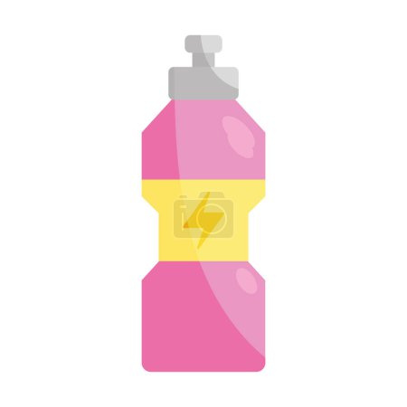 Illustration for Shiny pink plastic bottle over white - Royalty Free Image