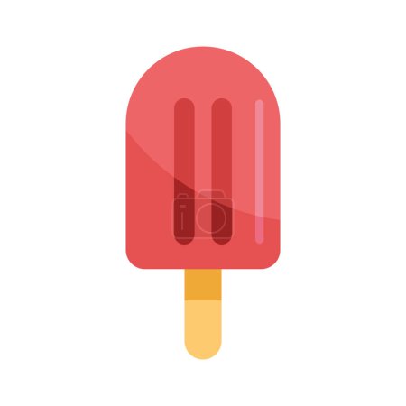 Téléchargez les illustrations : Crème glacée rouge sur bâton sur blanc - en licence libre de droit