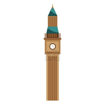 Illustration for Big ben in england parlament over white - Royalty Free Image