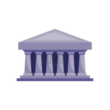 Téléchargez les illustrations : Bâtiment de colonnes architecturales grecques classiques sur blanc - en licence libre de droit