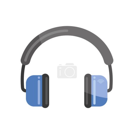 Illustration for Flat vector headphones symbol for modern listening over white - Royalty Free Image