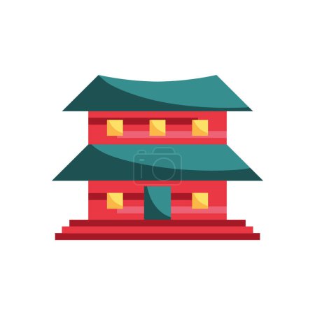 Illustration for Ancient japanese architecture over white - Royalty Free Image