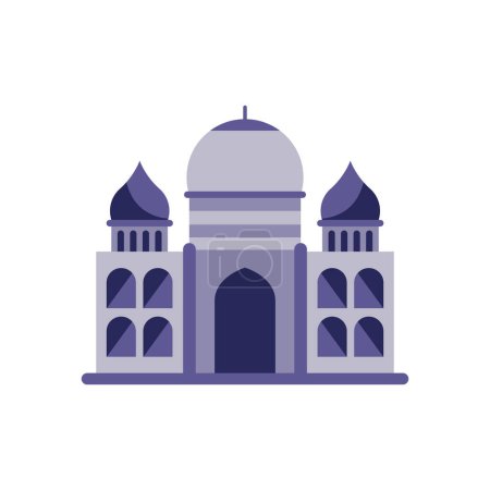 Illustration for Purple Taj Mahal building design over white - Royalty Free Image
