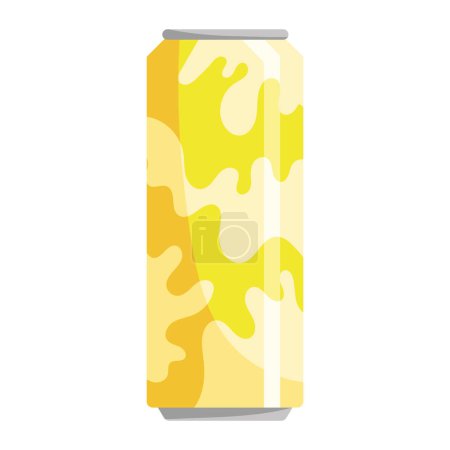 Téléchargez les illustrations : Bouteille de soda jaune frais design sur blanc - en licence libre de droit