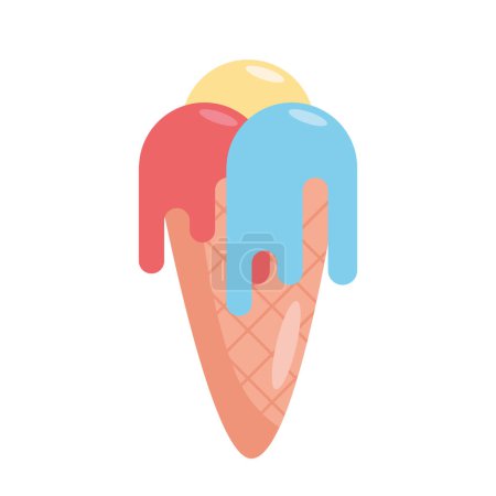 Téléchargez les illustrations : Crème glacée gourmande dessert sur blanc - en licence libre de droit