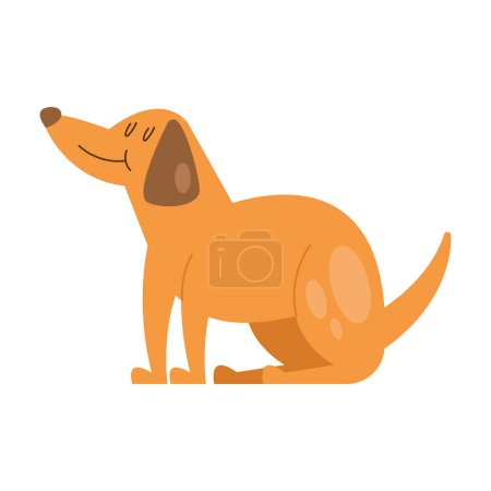 Illustration for Cute orange dog over white - Royalty Free Image