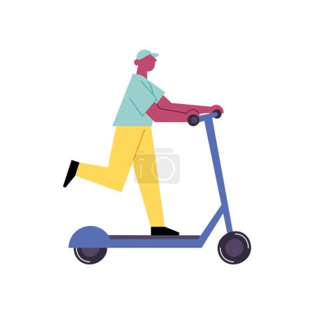 Ilustración de Hombre divertido montar en bicicleta, ciclismo con velocidad aislada - Imagen libre de derechos