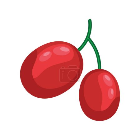 Illustration for Coffee berry design over white - Royalty Free Image