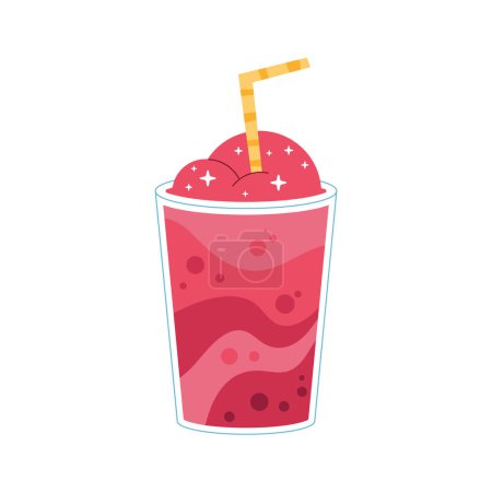 Téléchargez les illustrations : Cocktail de fruits frais sur blanc - en licence libre de droit