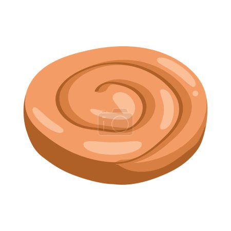 Illustration for Freshly baked cinnamon roll over white - Royalty Free Image