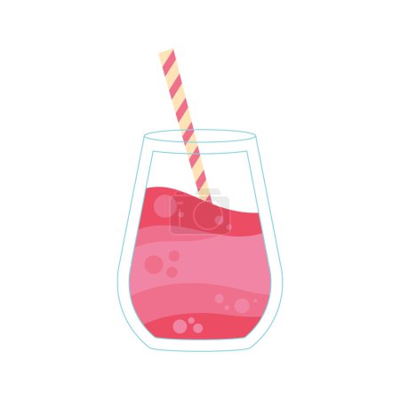 Ilustración de Bebida fresca de la fruta del cóctel sobre blanco - Imagen libre de derechos