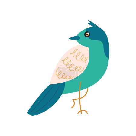 Ilustración de Diseño lindo paloma azul sobre blanco - Imagen libre de derechos