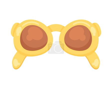 Ilustración de Lindas gafas de sol amarillas sobre blanco - Imagen libre de derechos
