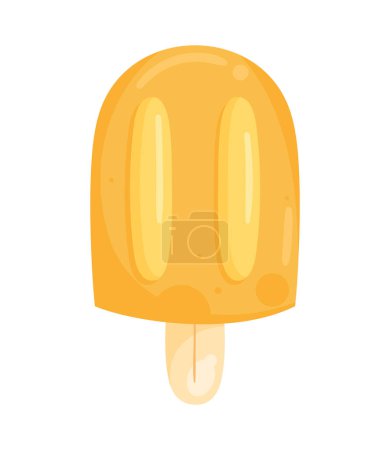 Téléchargez les illustrations : Crème glacée mignonne sur bâton sur blanc - en licence libre de droit