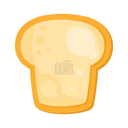 Illustration for Freshly baked bread slice over white - Royalty Free Image