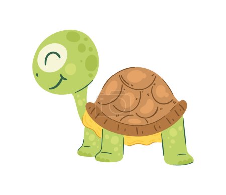 Vektor für Glückliches Schildkrötenmaskottchen über Weiß - Lizenzfreies Bild