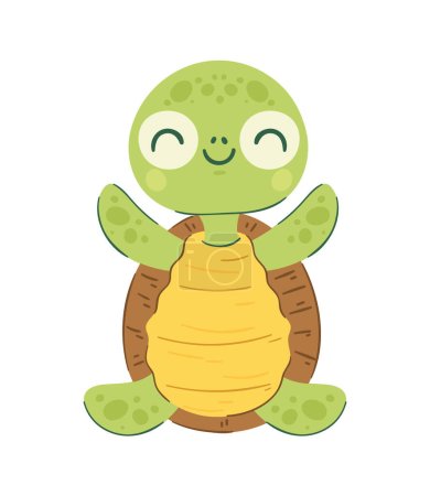 Téléchargez les illustrations : Jouet de tortue mignon pour enfants sur blanc - en licence libre de droit