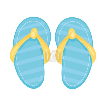 Téléchargez les illustrations : Sandales bleues design sur blanc - en licence libre de droit