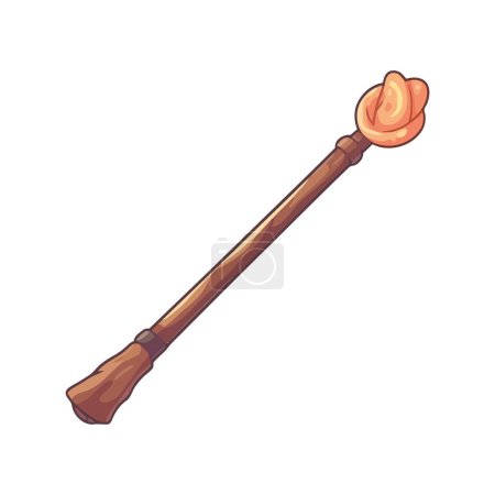 Illustration for Medieval magic wand icon isolated - Royalty Free Image