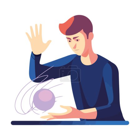 Illustration for The magician plays purple ball icon isolated - Royalty Free Image