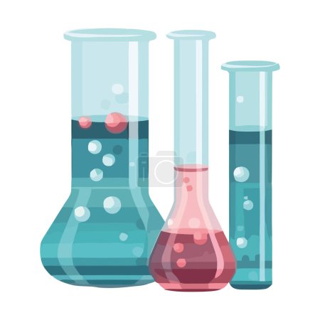 Illustration for Analyzing liquid in chemistry laboratory flask icon isolated - Royalty Free Image