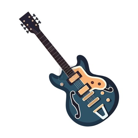 Téléchargez les illustrations : Guitare électrique sur fond blanc icône isolé - en licence libre de droit
