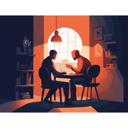 Illustration for Men working in the office design - Royalty Free Image