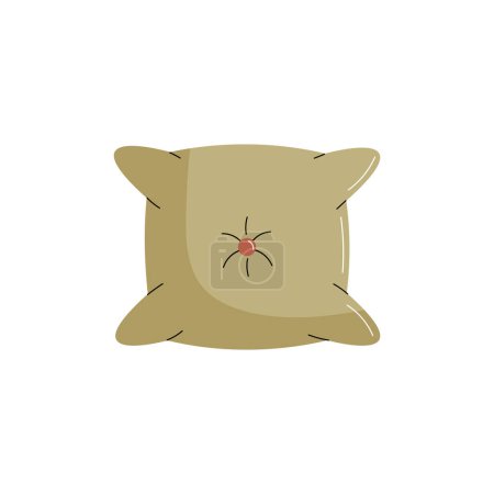 Illustration for Soft pillow bed over white - Royalty Free Image