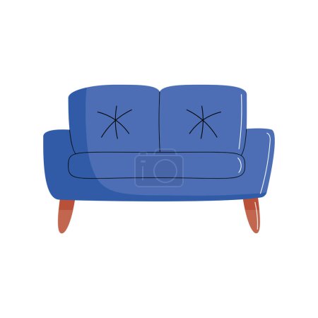 Illustration for Comfortable armchair in a modern domestic room over white - Royalty Free Image