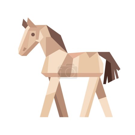 Téléchargez les illustrations : Mignon cheval jouet silhouette idée cadeau parfait sur blanc - en licence libre de droit