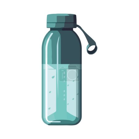 Illustration for Transparent plastic container holds liquid over white - Royalty Free Image