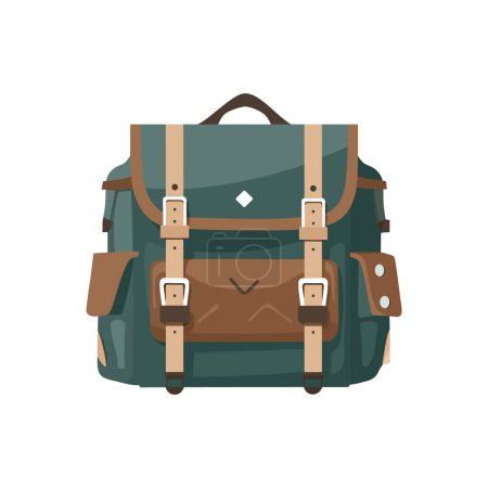 Illustration for Travelers carrying luggage embark on an adventure over white - Royalty Free Image