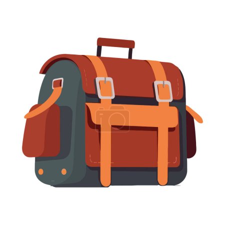 Ilustración de Los viajeros empaquetan bolsas para el viaje de aventura de verano sobre blanco - Imagen libre de derechos