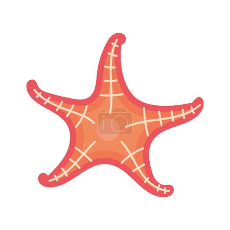 Téléchargez les illustrations : Étoile de mer rose design sur blanc - en licence libre de droit