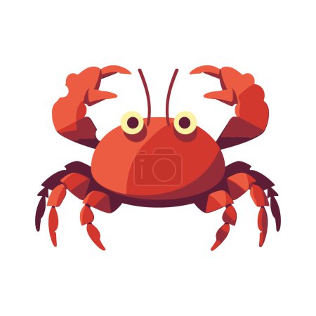 Téléchargez les illustrations : Conception de mascotte de crabe sur blanc - en licence libre de droit