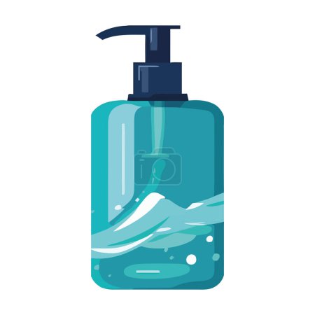Téléchargez les illustrations : Bouteille de shampooing hydratant pour soins de beauté sur blanc - en licence libre de droit