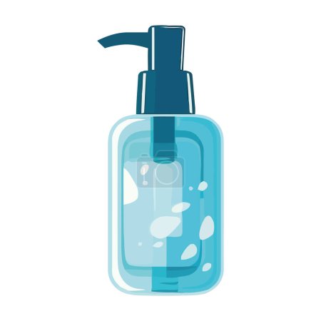 Illustration for Liquid beauty product in plastic bottle design over white - Royalty Free Image